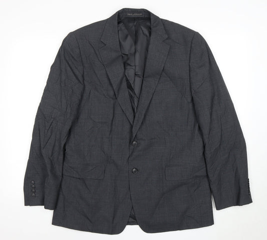 Jaeger Men's Grey Wool Blazer Jacket 42S Regular Fit