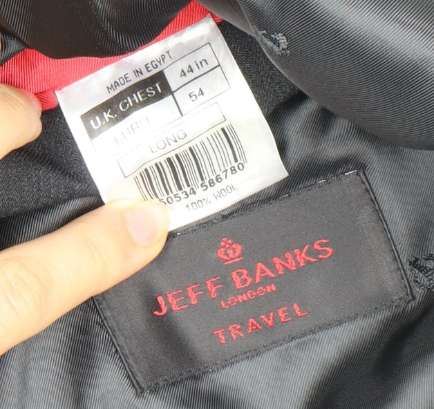 Jeff Banks Men's Black 44 Blazer - Business Travel Wool