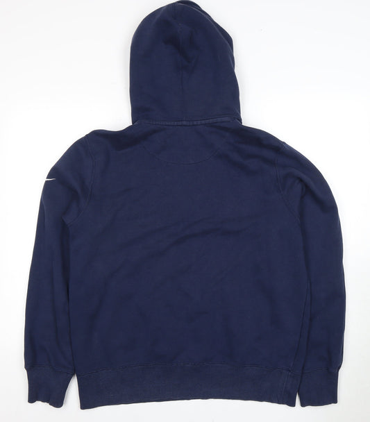 Nike Men's Blue Pullover Hoodie Size L with Logo
