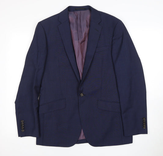 T.M.Lewin Men's Blue Suit Jacket 38 Regular