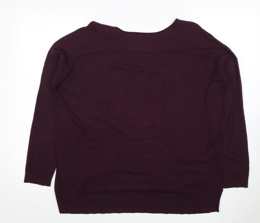 Whistles Women's Purple Jersey Top L Long Sleeve