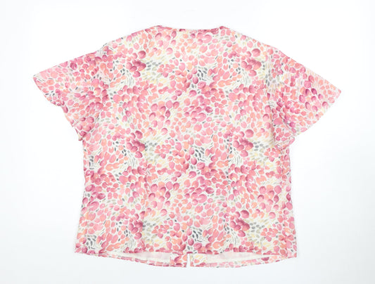 Eastex Women's Pink Floral Blouse - Size 16