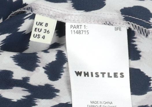 Whistles Women's Multicoloured Animal Print Bow Tank Top Size 8