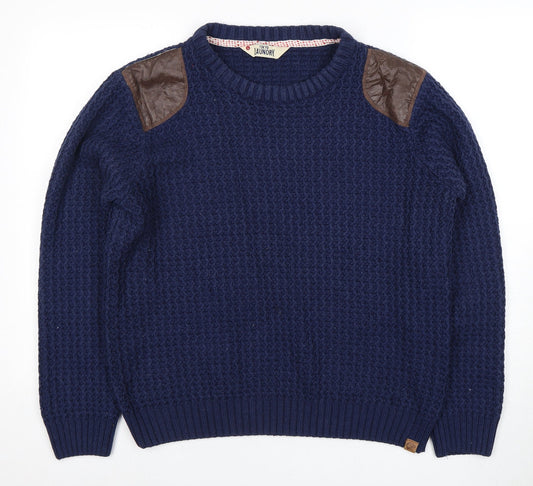 Tokyo Laundry Men's Blue Wool Chunky Pullover L