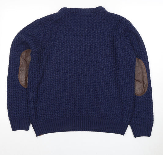 Tokyo Laundry Men's Blue Wool Chunky Pullover L