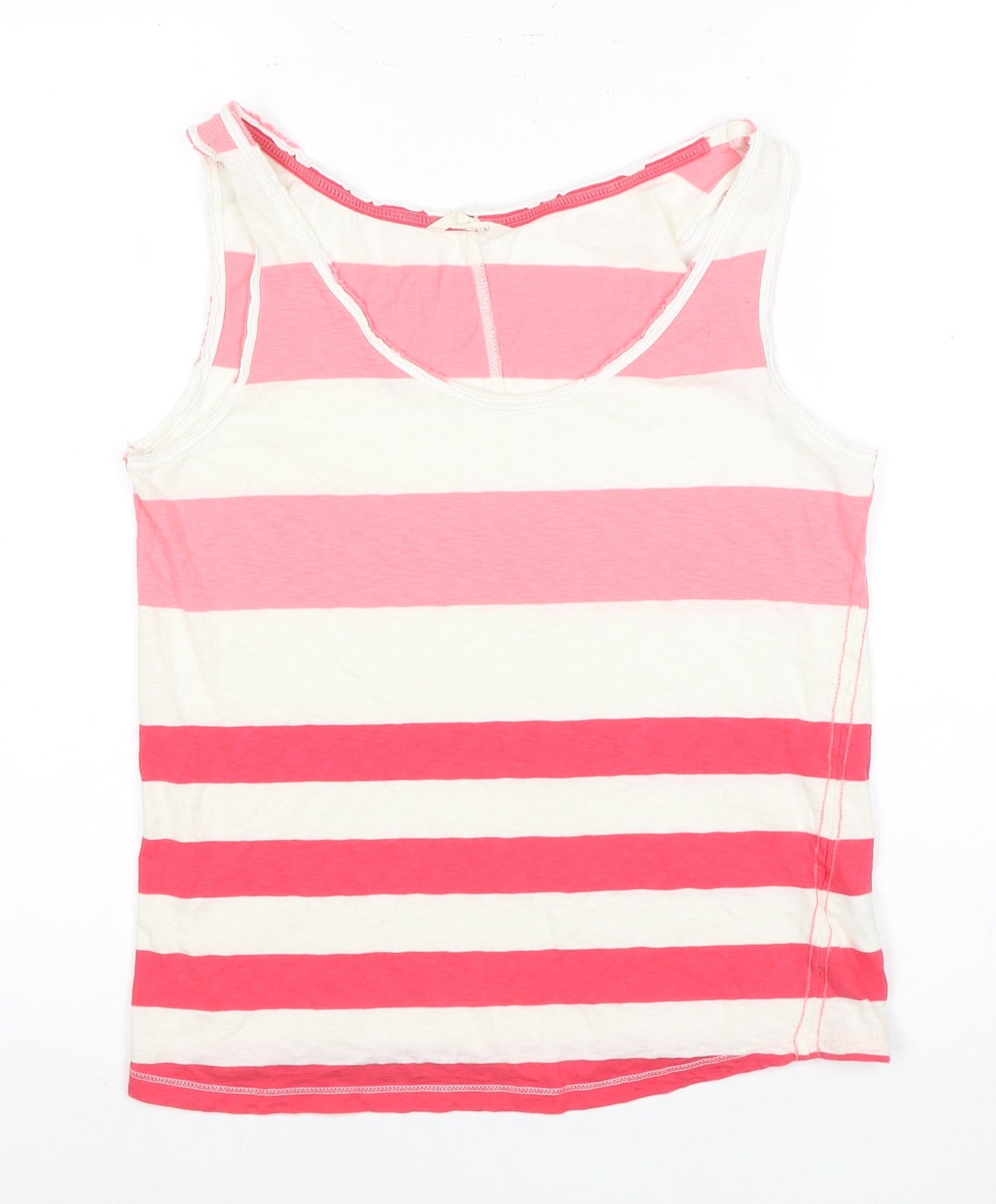 White Stuff Women's Multicoloured Striped Cotton Tank UK 8
