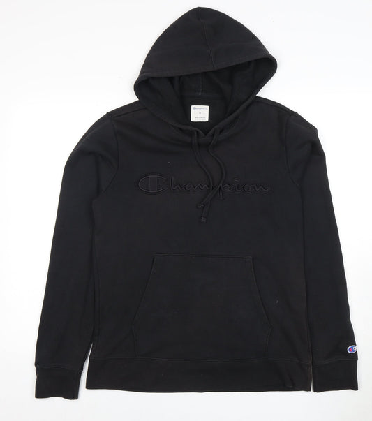 Champion Men's Black Pullover Hoodie M with Logo