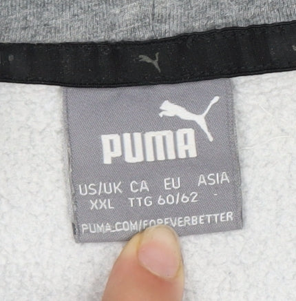 Puma Men's Grey 2XL Pullover Hoodie Logo Accents