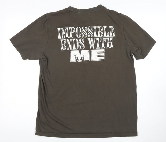 Disney Men's Brown Mickey Mouse Graphic T-Shirt Medium