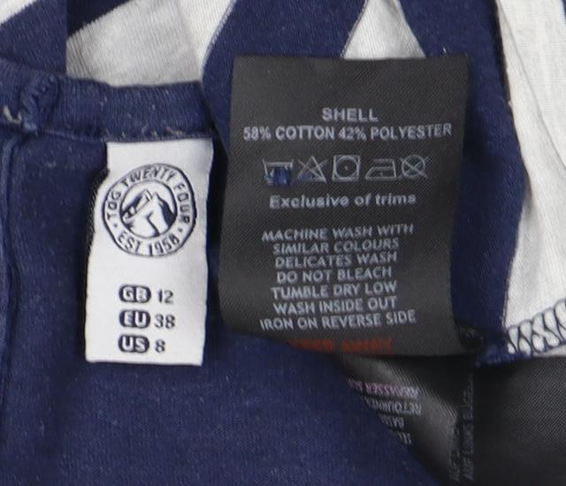 TOG 24 Women's Blue Striped T-Shirt Size 12