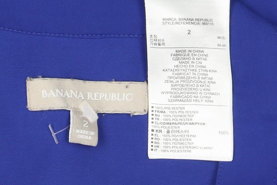 Banana Republic Women's Blue Sleeveless Blouse Size 2