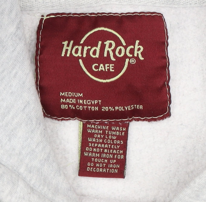 Hard Rock Cafe Unisex Grey Hoodie Medium Pullover