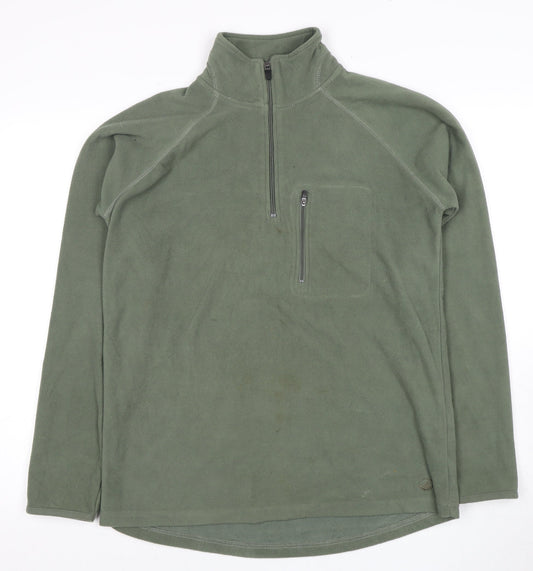 Peter Storm Men's Green 1/4 Zip Fleece Sweatshirt S