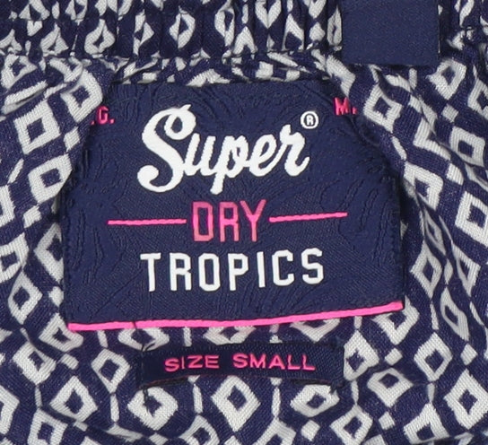 Superdry Women's Blue Geometric Skirt, Size S