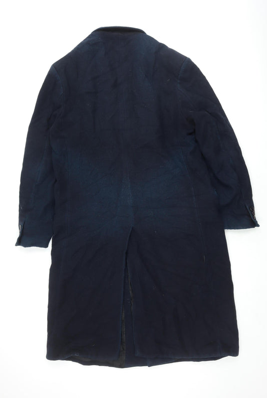 Skopes Men's Blue Wool Blend Overcoat, Size 42 L