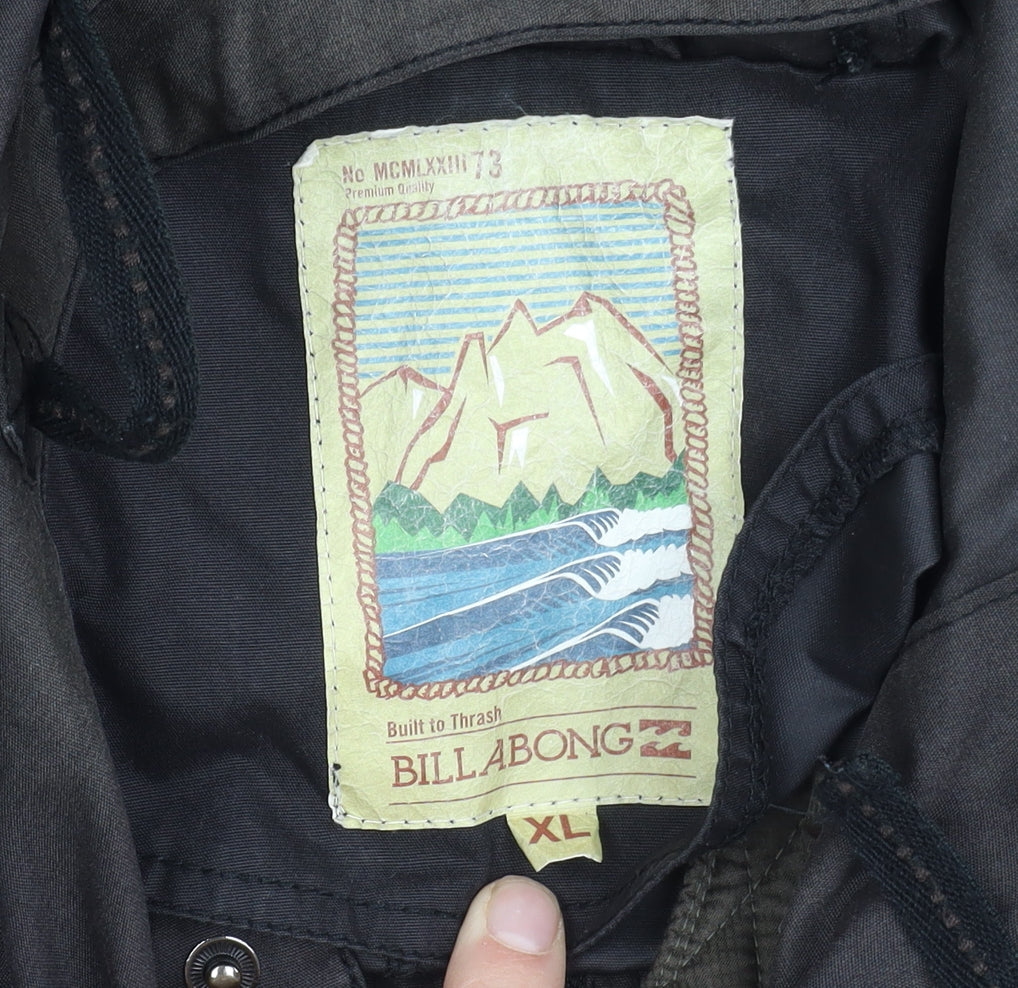 Billabong Men's XL Black Anorak Jacket Hooded Outdoor