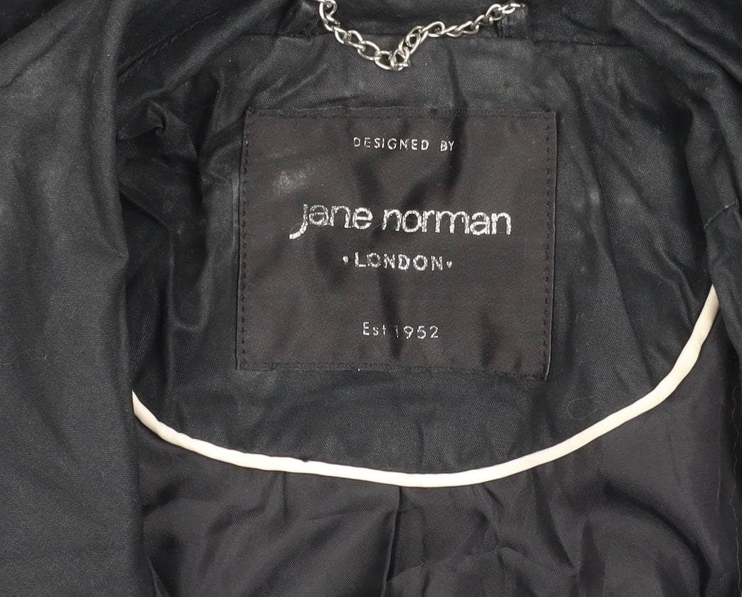 Jane Norman Women's Black Trench Coat Size 10
