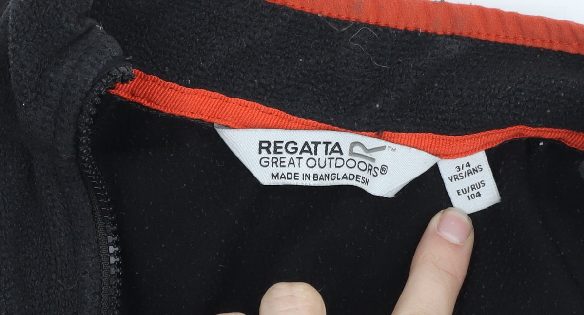 Regatta Boys Black Basic Jacket, 3-4 Years, Full Zip Outdoor