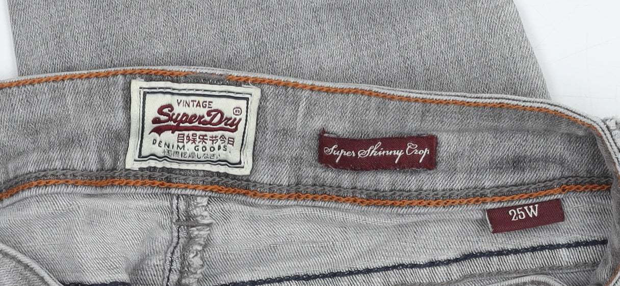 Superdry Women's Grey Cropped Slim Jeans 25
