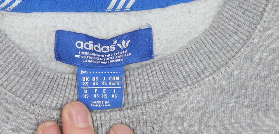 Adidas Men's Grey XS Pullover Sweatshirt with Logo