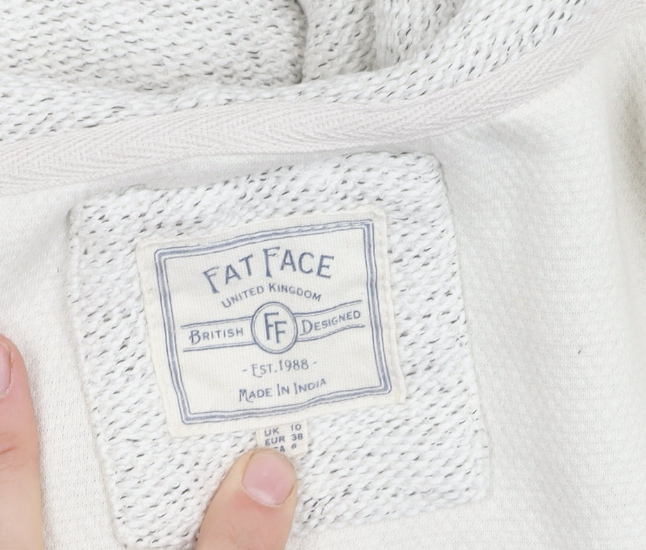 Fat Face Women’s Ivory Hooded Jacket Size 10 Casual