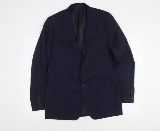 Jaeger Men's Blue Wool Blazer, Size 40R Formal Wear
