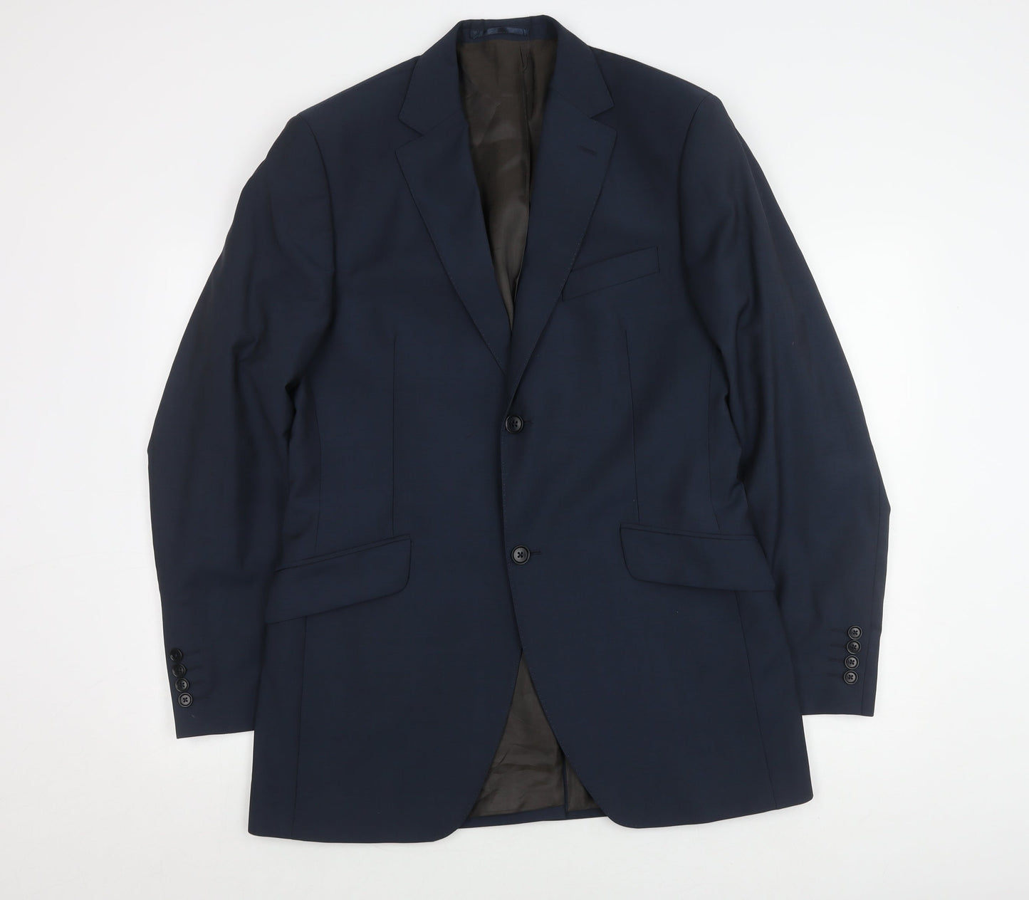 Austin Reed Men's Blue Wool Blazer 40L Notch Lapel