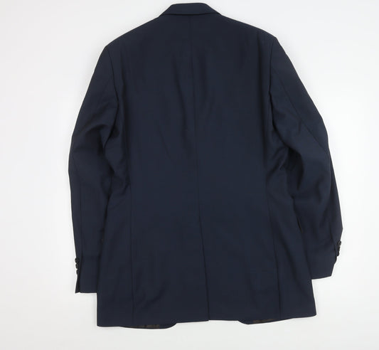 Austin Reed Men's Blue Wool Blazer 40L Notch Lapel