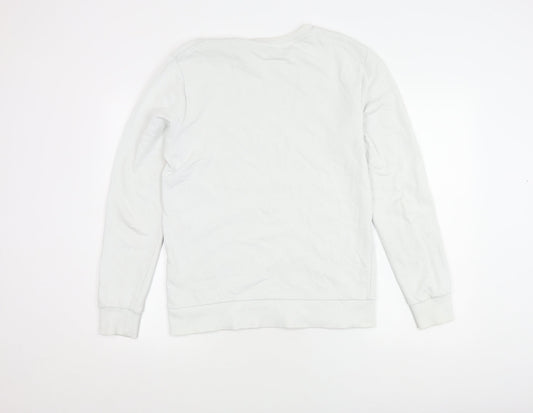 Jack & Jones Men's White Graphic Pullover Sweatshirt M