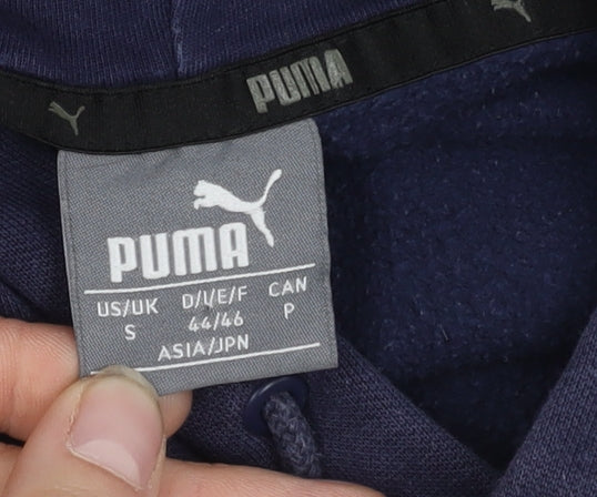 Puma Men's Blue Small Hoodie with Logo Accents