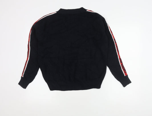 Superdry Women's Black V-Neck Pullover Jumper Size 16