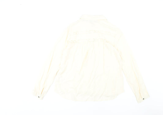 Superdry Women's Ivory Button-Up Shirt UK 10