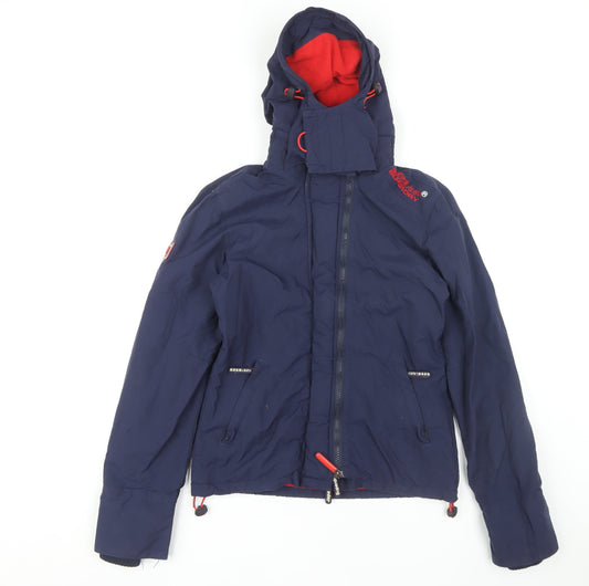 Womens UK Size XS Regular Superdry Blue Nylon Jacket