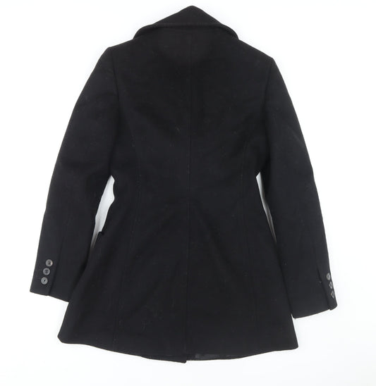 Karen Millen Women's Black Wool Pea Coat Size 8