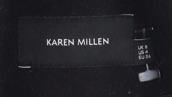 Karen Millen Women's Black Wool Pea Coat Size 8