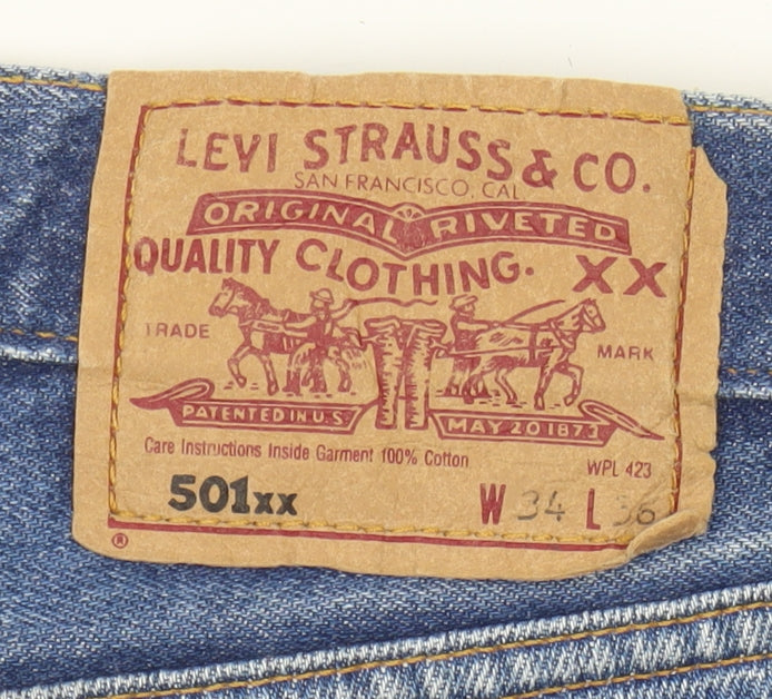 Levi's Men's Blue Straight Jeans - 34 Regular Fit