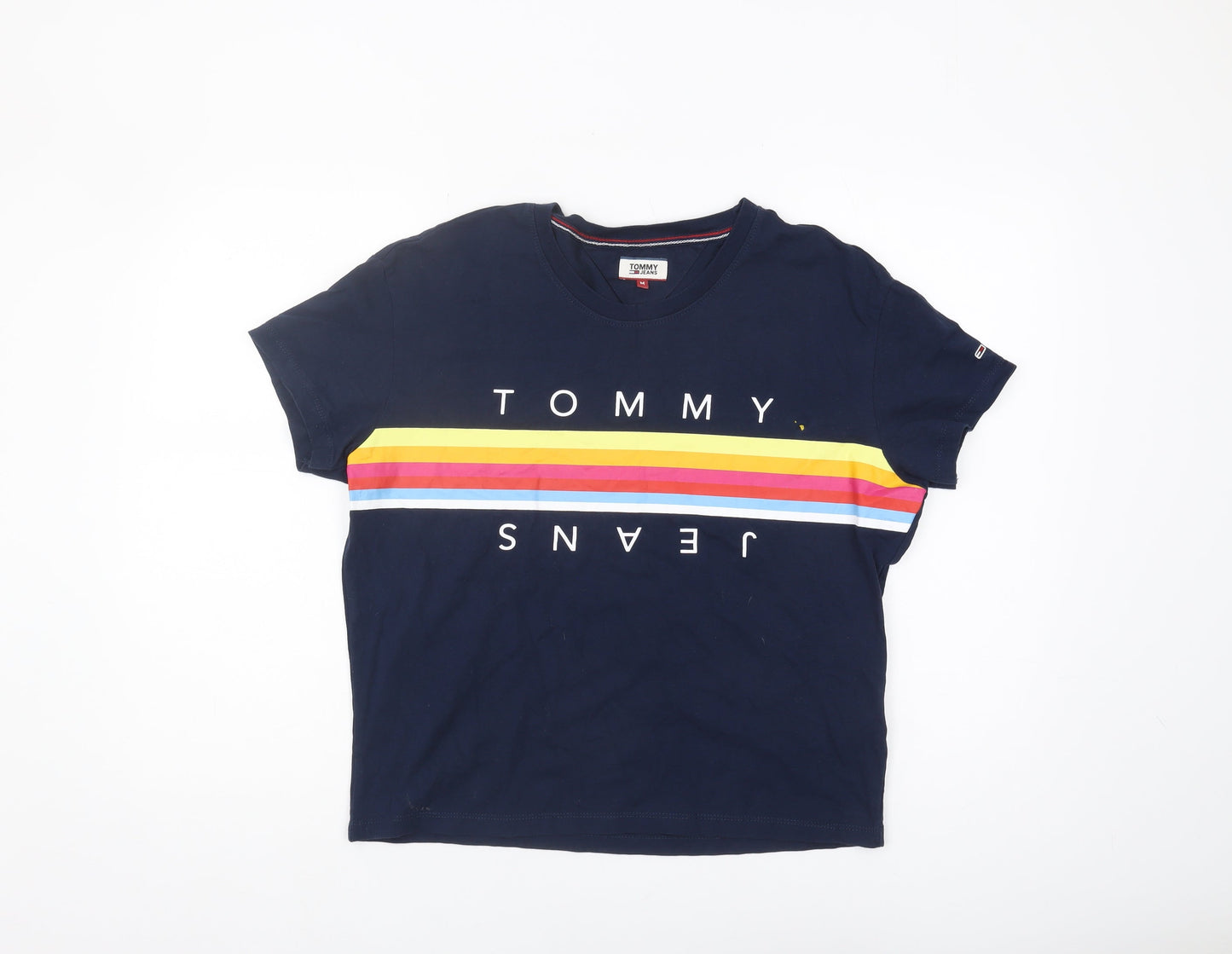 Tommy Jeans Women's Blue T-Shirt M Casual Retro Crew Neck