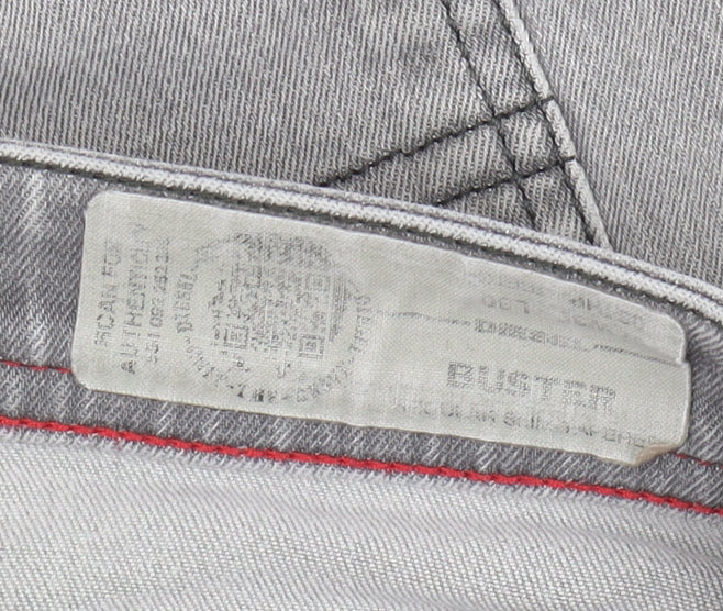 Diesel Men's Grey Slim Fit Distressed Straight Jeans W30 L30