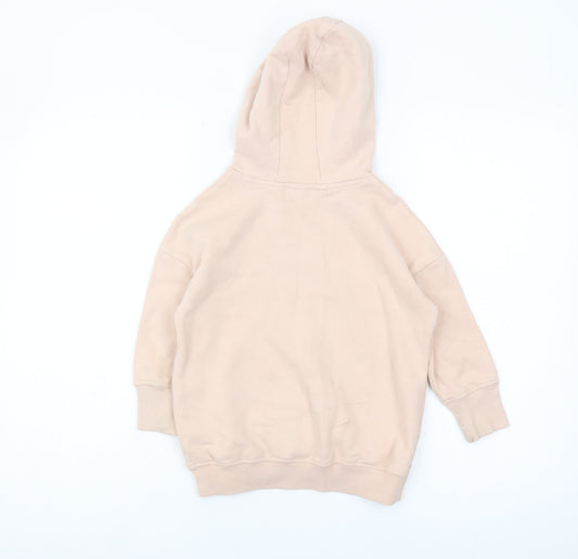 Next Girls Beige Cat Hoodie, 5 Years, Graphic Print Pullover