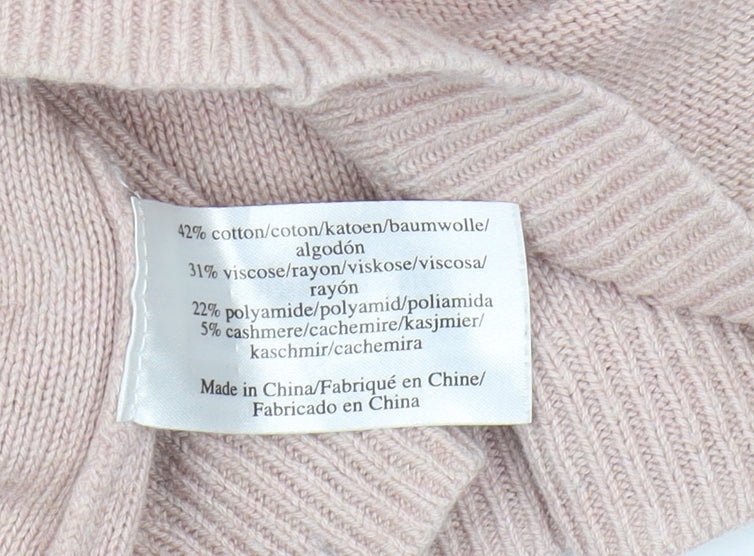 Laura Ashley Women's Pink Cable-Knit Pullover Jumper Size 16