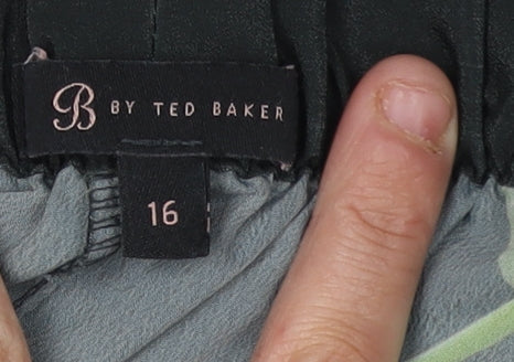 Ted Baker Women's Black Floral Jogger Trousers Size 16