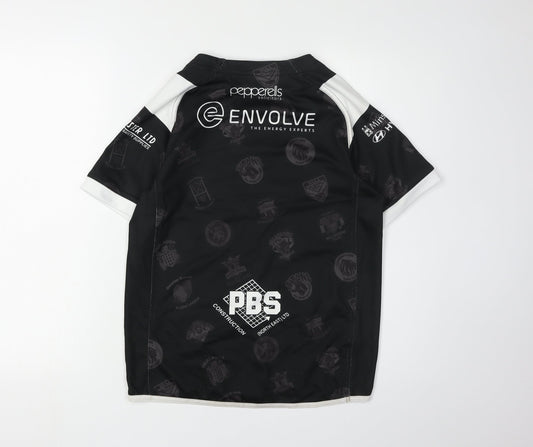 ISC Boys Black Rugby Jersey Short Sleeve Size 12