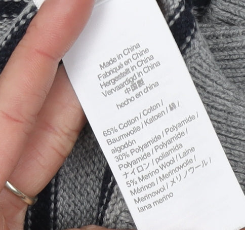 Brand and care label for J.Crew boys’ grey striped jumper m (8-9 years)