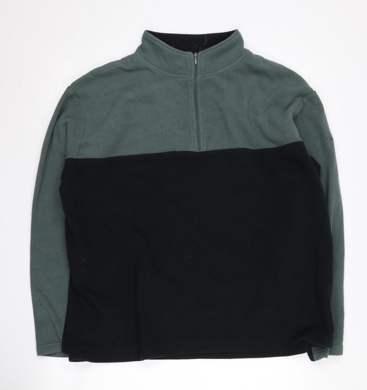 Peter Storm Men's XL Fleece Sweatshirt, Green/Black, 1/2 Zip