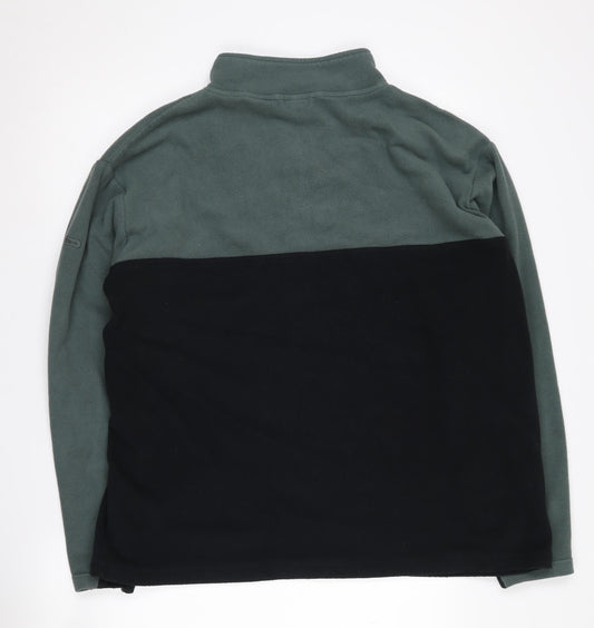 Peter Storm Men's XL Fleece Sweatshirt, Green/Black, 1/2 Zip