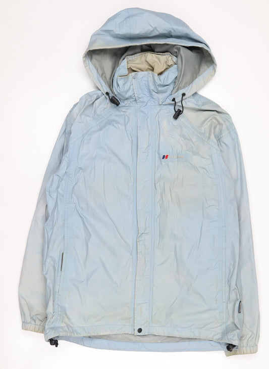 Berghaus Women's Blue Rain Jacket Size 12 Waterproof Hooded