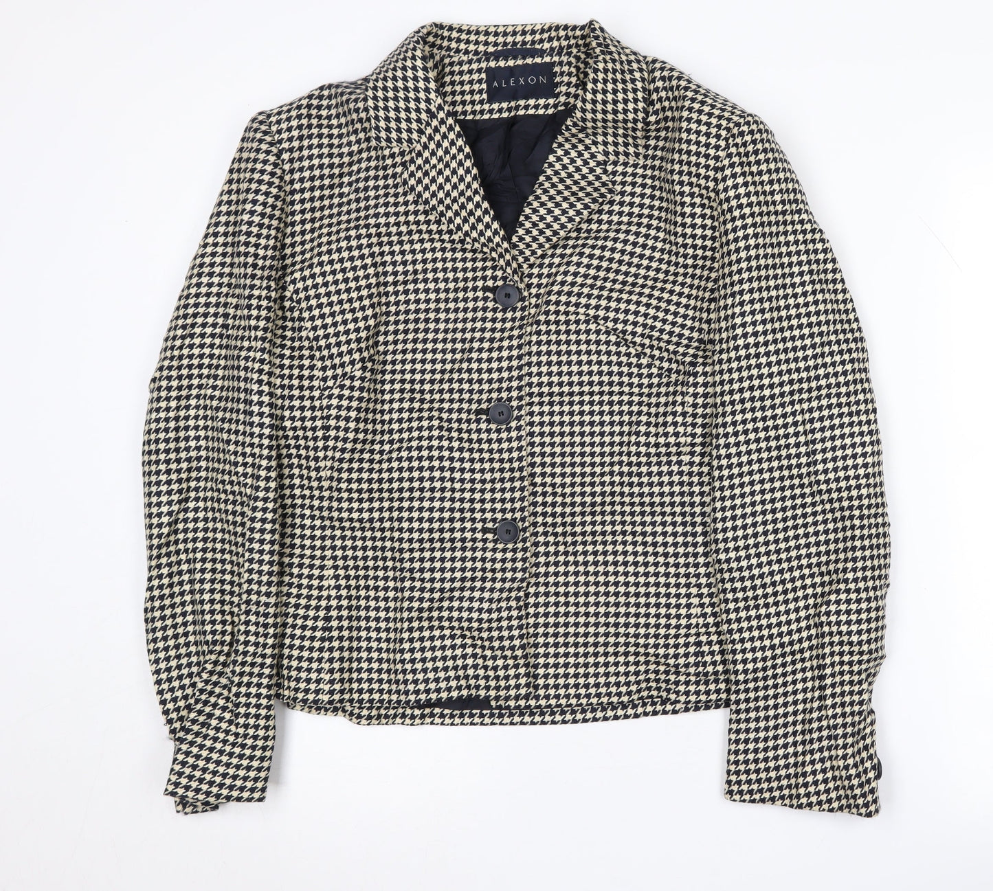 Alexon Women's Black Ivory Houndstooth Blazer Size 12
