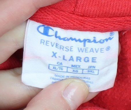 Champion Men's Red XL Pullover Hoodie Fleece