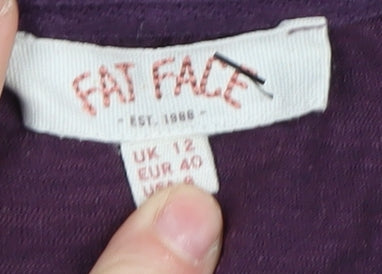 Fat Face Purple 3/4 Sleeve Women's Top Size 12