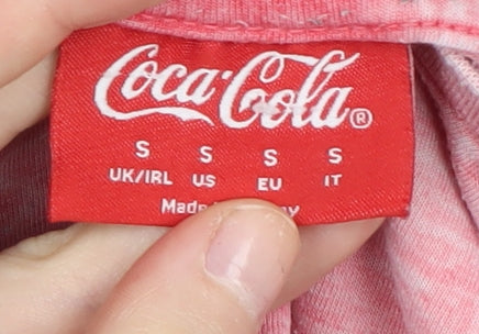 Coca-Cola Men's Pink Logo T-Shirt - Size S
